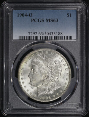Obverse of this 1904-O Morgan Dollar PCGS MS-63 Reverse Rainbow Toning 