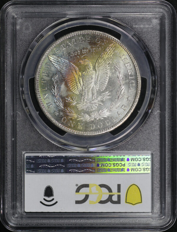 Reverse of this 1904-O Morgan Dollar PCGS MS-63 Reverse Rainbow Toning 