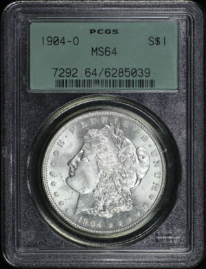 Obverse of this 1904-O Morgan Dollar PCGS MS-64 Old Green Gasket Holder