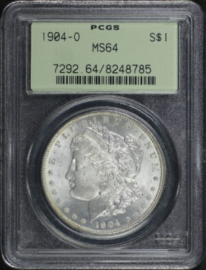 Obverse of this 1904-O Morgan Dollar PCGS MS-64 Old Green Holder