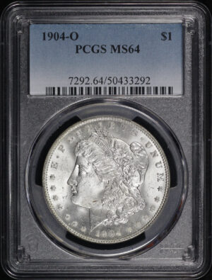 Obverse of this 1904-O Morgan Dollar PCGS MS-64 – Gold Reverse Toning