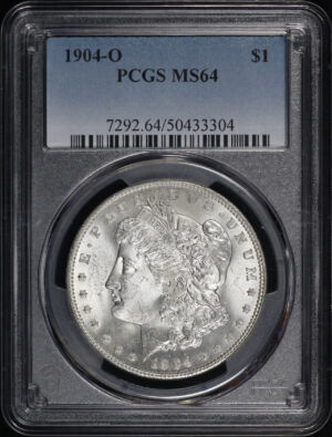 Obverse of this 1904-O Morgan Dollar PCGS MS-64 – Fiery Orange Reverse Toning