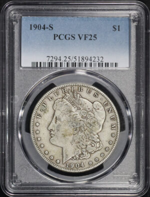 Obverse of this 1904-S Morgan Dollar PCGS VF-25