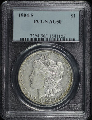 Obverse of this 1904-S Morgan Dollar PCGS AU-50