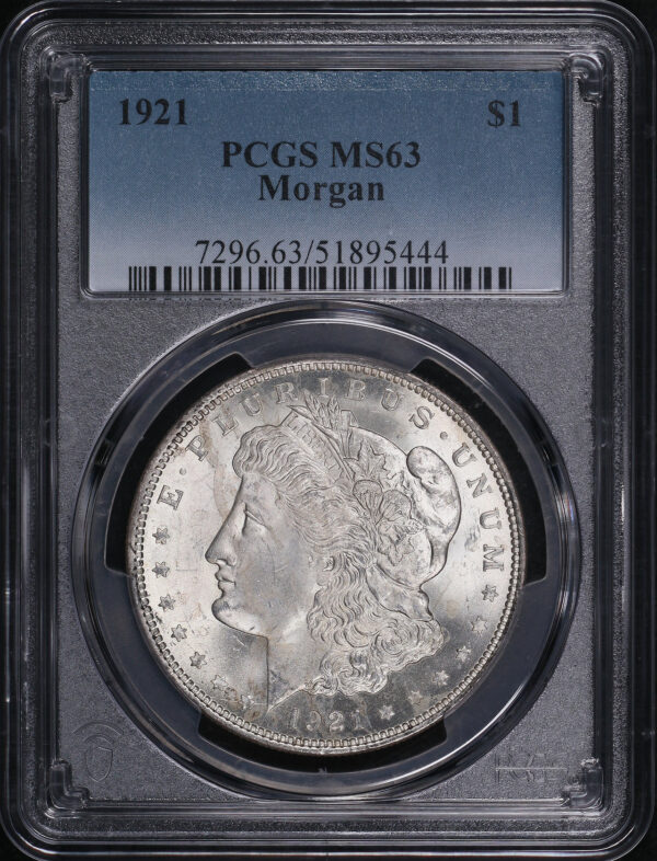 Obverse of this 1921 Morgan Dollar PCGS MS-63