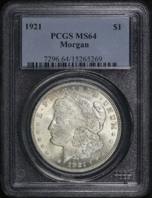 Obverse of this 1921 Morgan Dollar PCGS MS-64