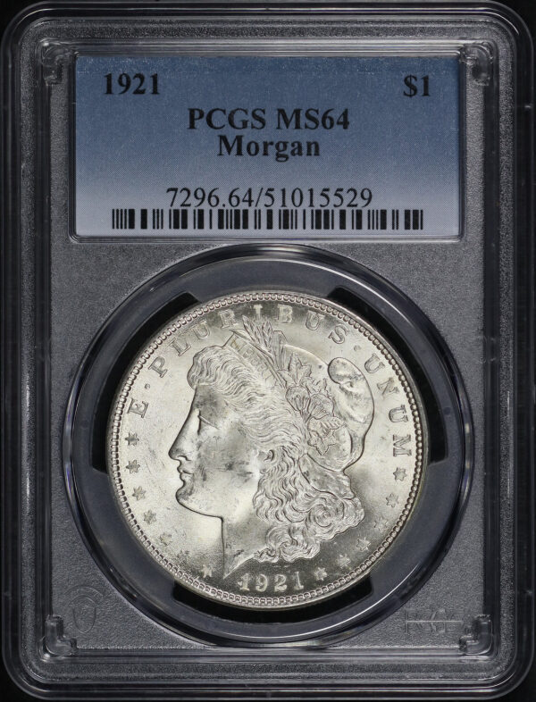 Obverse of this 1921 Morgan Dollar PCGS MS-64