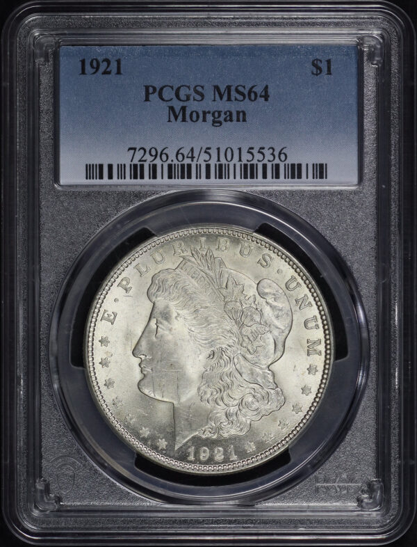 Obverse of this 1921 Morgan Dollar PCGS MS-64
