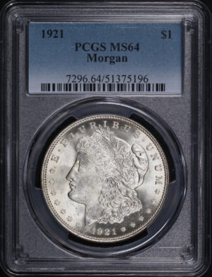 Obverse of this 1921 Morgan Dollar PCGS MS-64