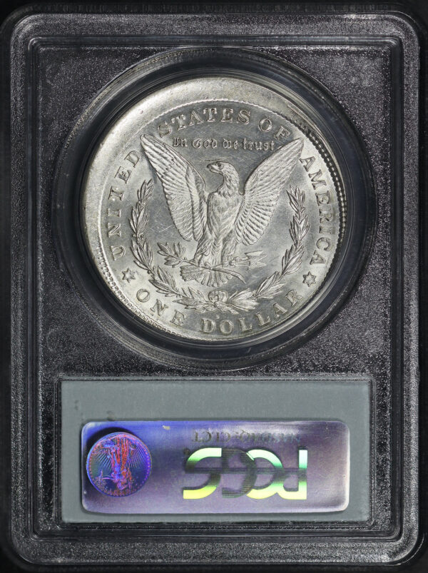 Reverse of this 1921-D Morgan Dollar Struck 10% Off Center PCGS AU-55 Mint Error