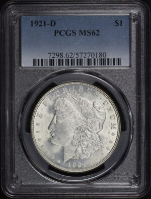 Obverse of this 1921-D Morgan Dollar PCGS MS-62