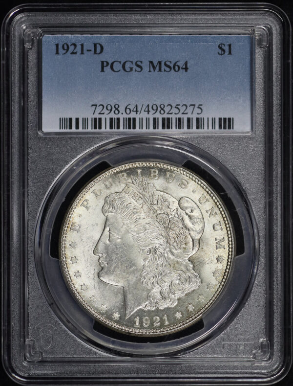 Obverse of this 1921-D Morgan Dollar PCGS MS-64