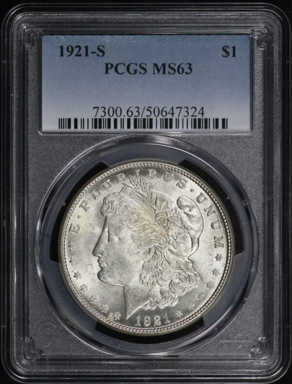 Obverse of this 1921-S Morgan Dollar PCGS MS-63