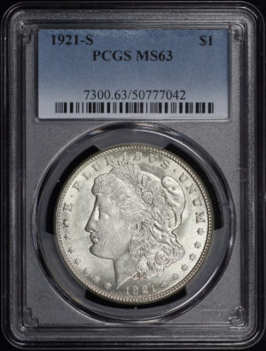 Obverse of this 1921-S Morgan Dollar PCGS MS-63