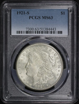 Obverse of this 1921-S Morgan Dollar PCGS MS-63