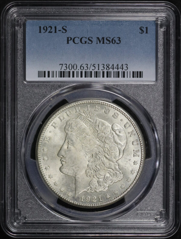 Obverse of this 1921-S Morgan Dollar PCGS MS-63