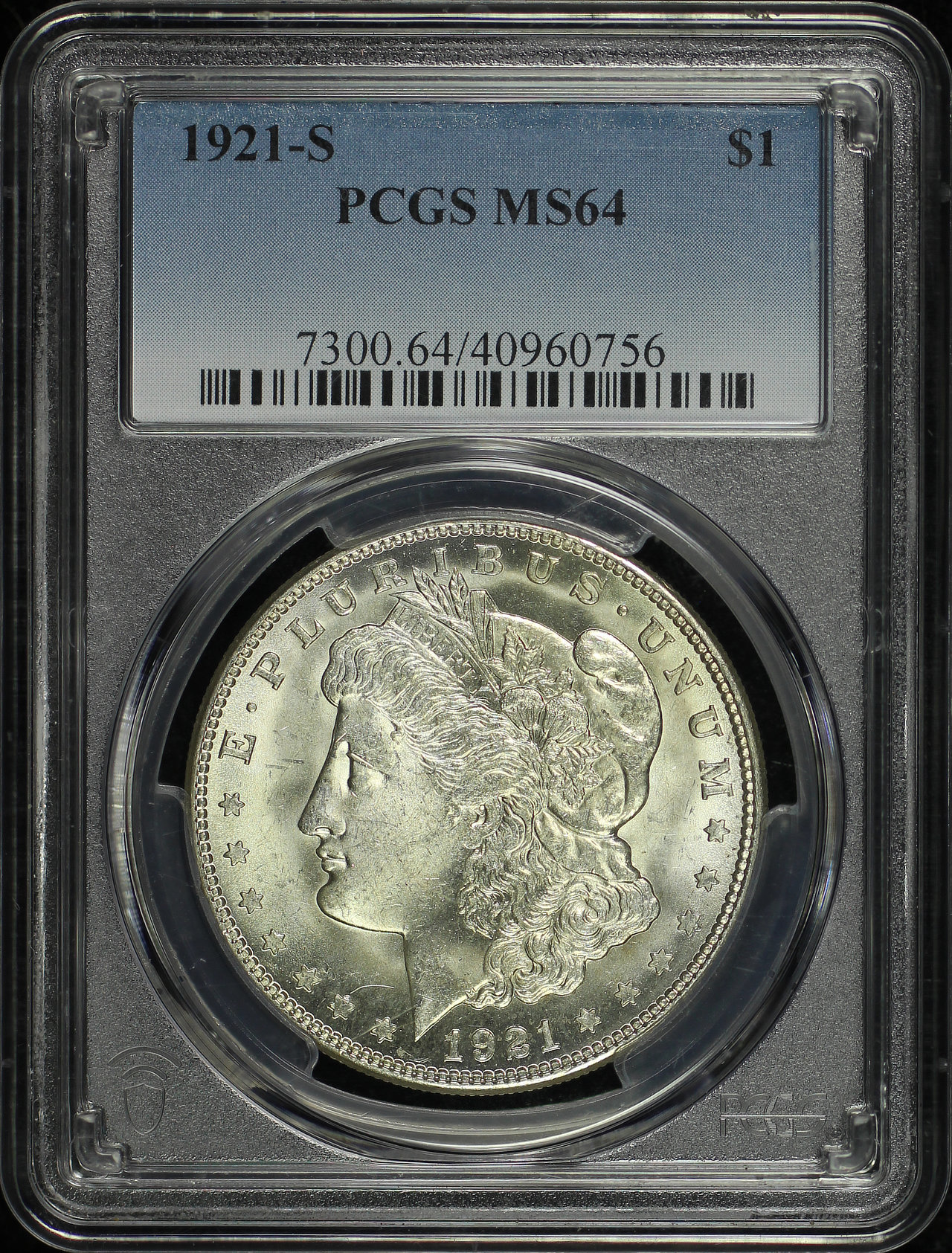 Obverse of this 1921-S Morgan Dollar PCGS MS-64