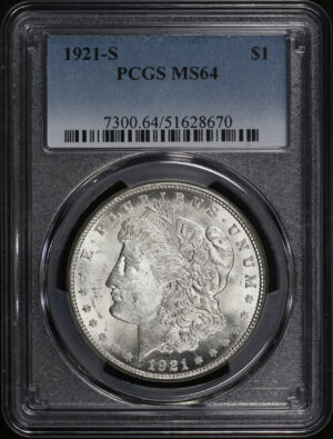 Obverse of this 1921-S Morgan Dollar PCGS MS-64