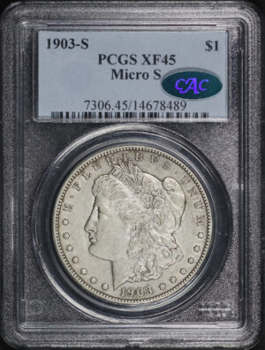 Obverse of this 1903-S Morgan Dollar Micro S PCGS XF-45 CAC