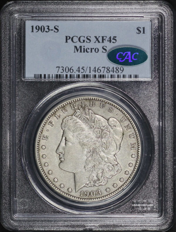 Obverse of this 1903-S Morgan Dollar Micro S PCGS XF-45 CAC