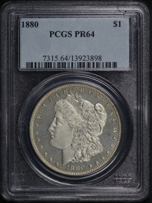 Obverse of this 1880 Morgan Dollar PCGS PR-64