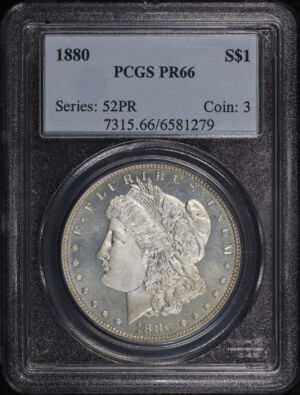 Obverse of this 1880 Morgan Dollar PCGS PR-66