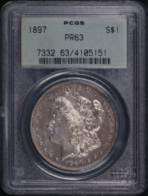 Obverse of this 1897 Morgan Dollar PCGS PR-63