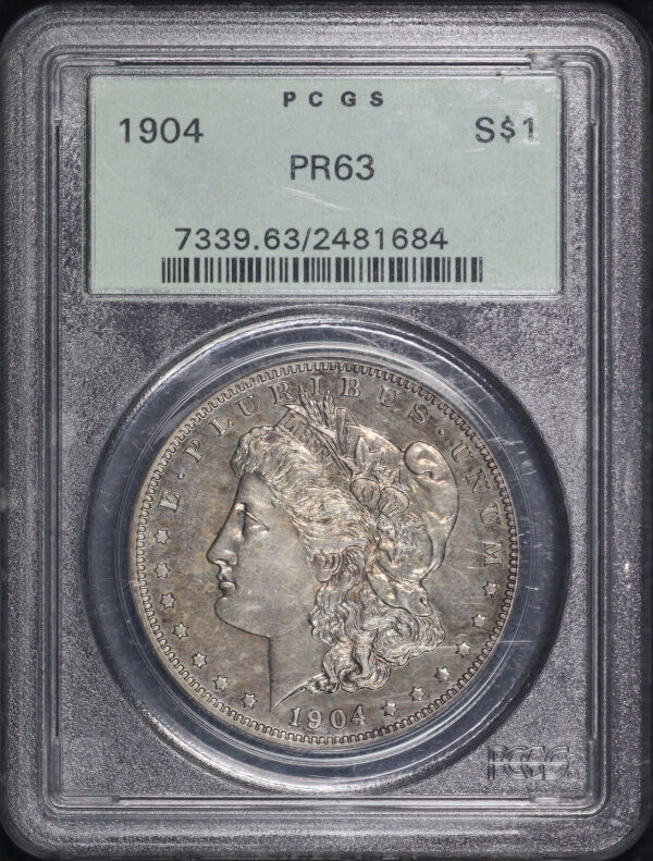 Obverse of this 1904 Morgan Dollar PCGS PR-63