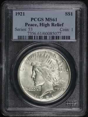 Obverse of this 1921 Peace Dollar PCGS MS-61
