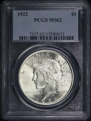 Obverse of this 1922 Peace Dollar PCGS MS-62