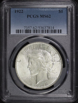 Obverse of this 1922 Peace Dollar PCGS MS-62
