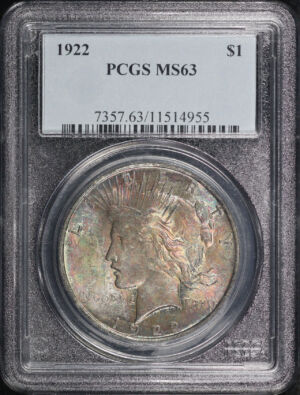 Obverse of this 1922 Peace Dollar PCGS MS-63