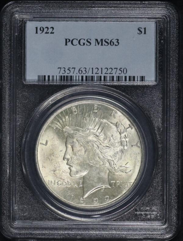 Obverse of this 1922 Peace Dollar PCGS MS-63