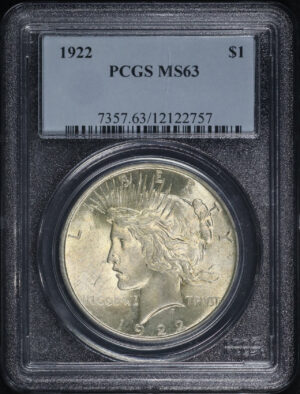 Obverse of this 1922 Peace Dollar PCGS MS-63