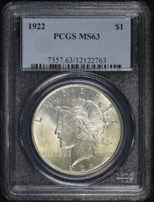Obverse of this 1922 Peace Dollar PCGS MS-63