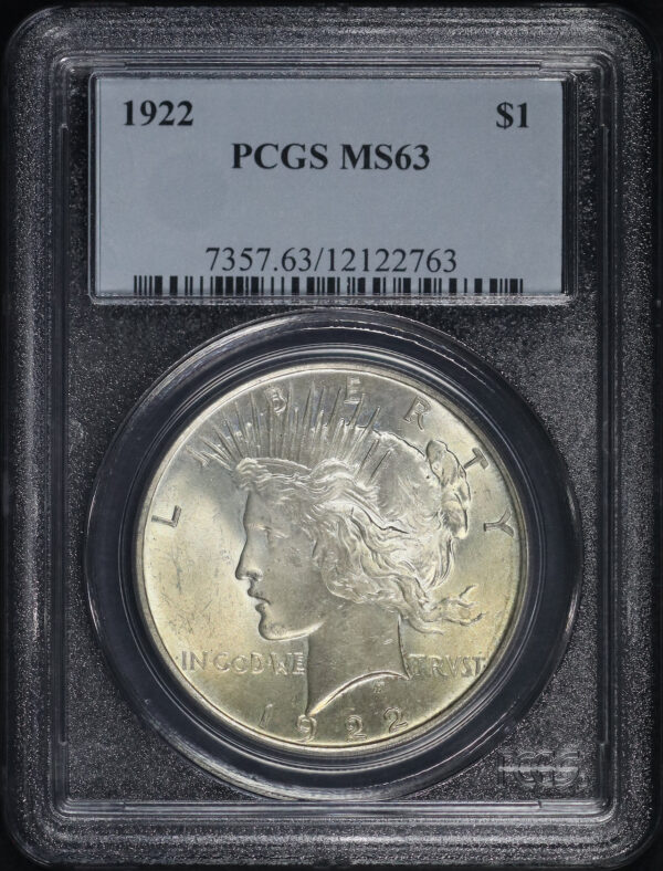 Obverse of this 1922 Peace Dollar PCGS MS-63