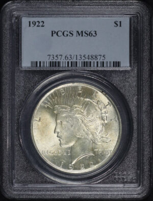 Obverse of this 1922 Peace Dollar PCGS MS-63