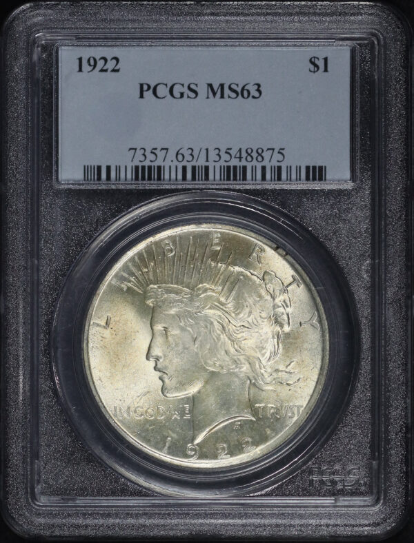 Obverse of this 1922 Peace Dollar PCGS MS-63
