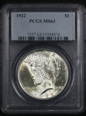 Obverse of this 1922 Peace Dollar PCGS MS-63