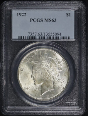Obverse of this 1922 Peace Dollar PCGS MS-63