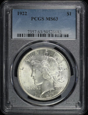 Obverse of this 1922 Peace Dollar PCGS MS-63
