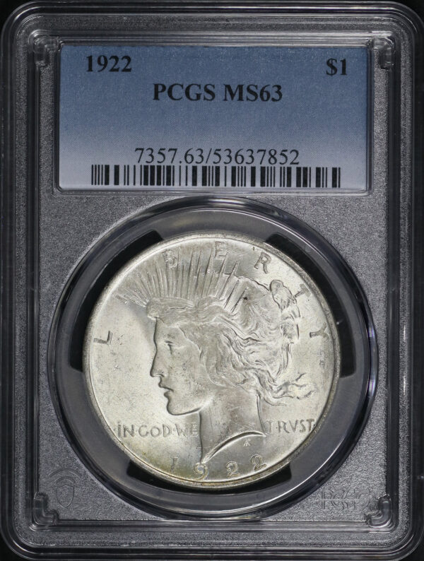 Obverse of this 1922 Peace Dollar PCGS MS-63