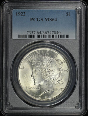 Obverse of this 1922 Peace Dollar PCGS MS-64