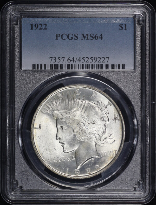 Obverse of this 1922 Peace Dollar PCGS MS-64