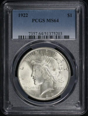 Obverse of this 1922 Peace Dollar PCGS MS-64