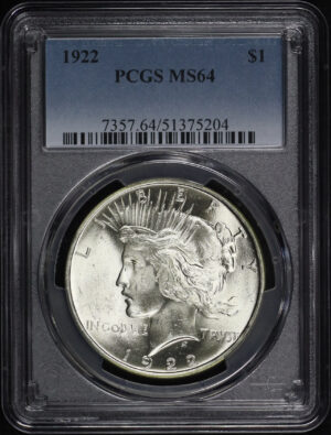 Obverse of this 1922 Peace Dollar PCGS MS-64