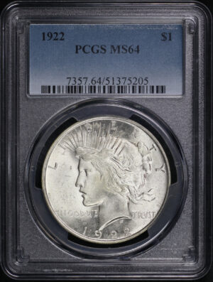 Obverse of this 1922 Peace Dollar PCGS MS-64