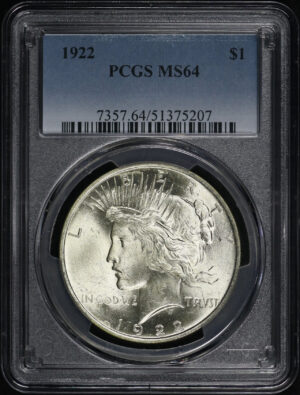 Obverse of this 1922 Peace Dollar PCGS MS-64