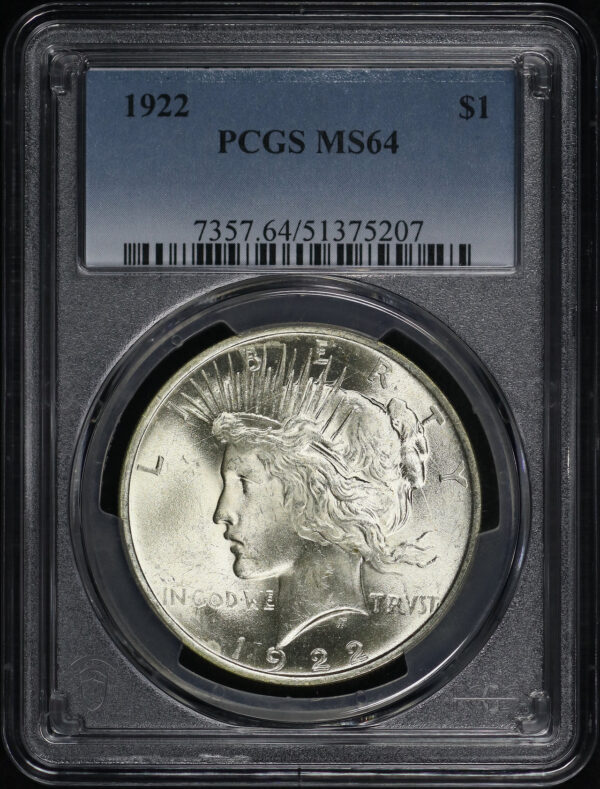 Obverse of this 1922 Peace Dollar PCGS MS-64