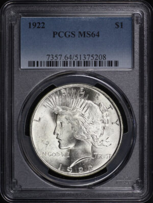 Obverse of this 1922 Peace Dollar PCGS MS-64